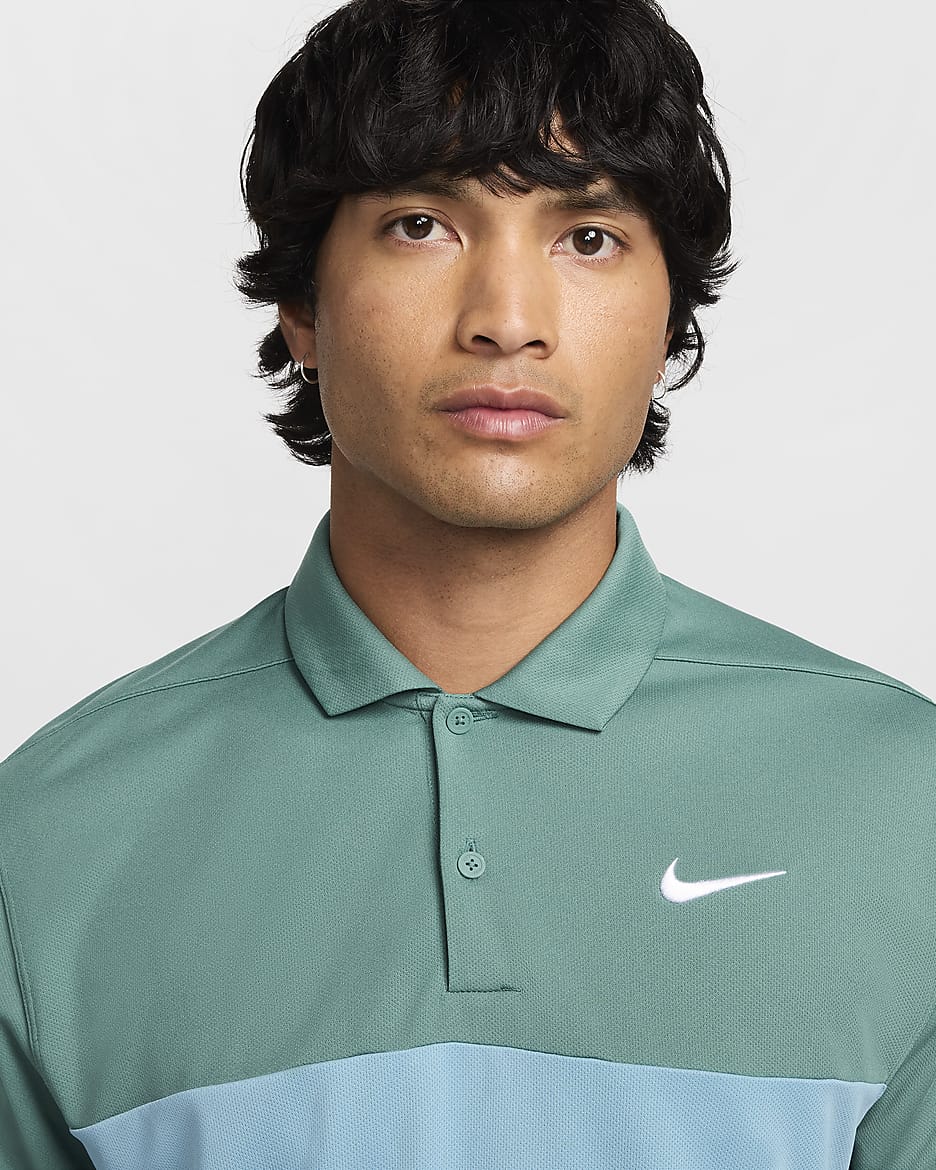 Green nike polo best sale